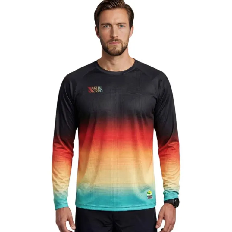 CAMISETA MANGA LARGA RUN&PRO BLACK SUNSET